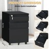 Mobile Filing Cabinet 3 Drawer,Under Desk File Cabinet with Lock & Anti-tip Wheel, Metal Rolling Filing Cabinets for Home Office - 3 of 4