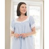 ADR Women's Cotton Nightgown Amelia Short Sleeve Lace Trim Button Up Long Vintage Night Dress Gown - 4 of 4