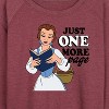 Women's - Disney Princess - Belle One More Page Lightweight French Terry Wide Neck Long Sleeve Shirt - 2 of 4