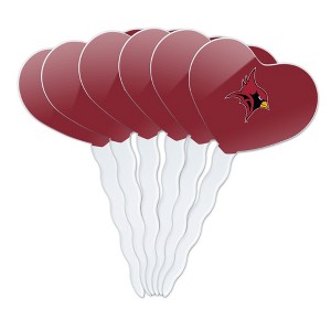 St. John Fisher College Primary Logo Heart Love Cupcake Picks Toppers Decoration Set of 6 - 1 of 4