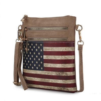 MKF Collection Genesis Printed Flag Vegan Leather Women’s Crossbody Bag by Mia K