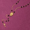 Ross-Simons Italian Onyx Bead Rosary Necklace in 18kt Yellow Gold - 4 of 4