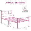 Twin Size Sturdy Modern Stylish Iron Bed Frame with Headboard and Footboard Metal Platform Bed, No Box Spring Needed, Under Bed Storage, White - 2 of 4