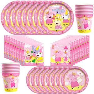 Treasures Gifted Princess Peppa Pig Party Supplies Tableware Classic Set for 16 Guests - 1 of 1
