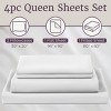 Hastings Home 4-Pc Queen-Size Brushed Microfiber Sheet Set - White - 3 of 4
