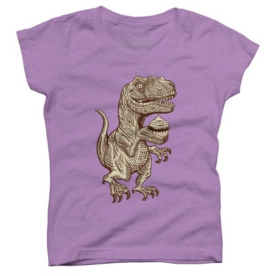 Girl's Design By Humans Velociraptors love cupcakes! By DBHOriginals T-Shirt