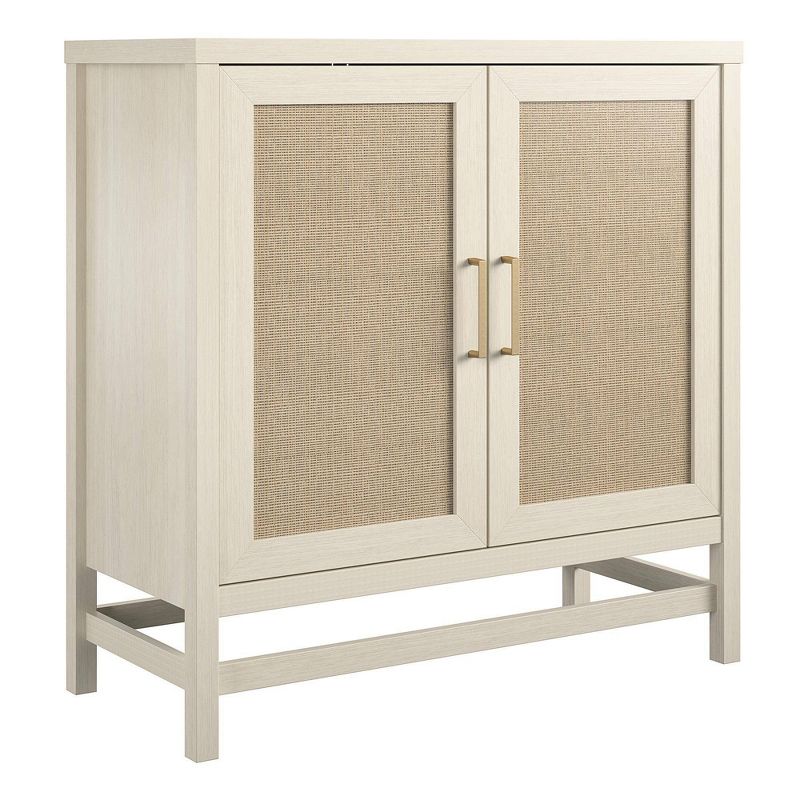Latta 2 Door Storage Cabinet Ivory Oak/Faux Rattan - Room &#38; Joy, 6 of 15