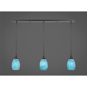 Toltec Lighting Any 3 - Light Chandelier in  Dark Granite with 5" Turquoise Fusion Shade - 1 of 1