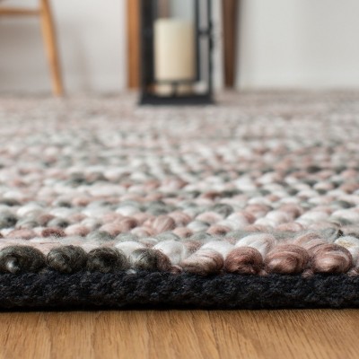 Hand-Tufted Braided Wool Blend 4' x 6' Rug in Brown/Ivory