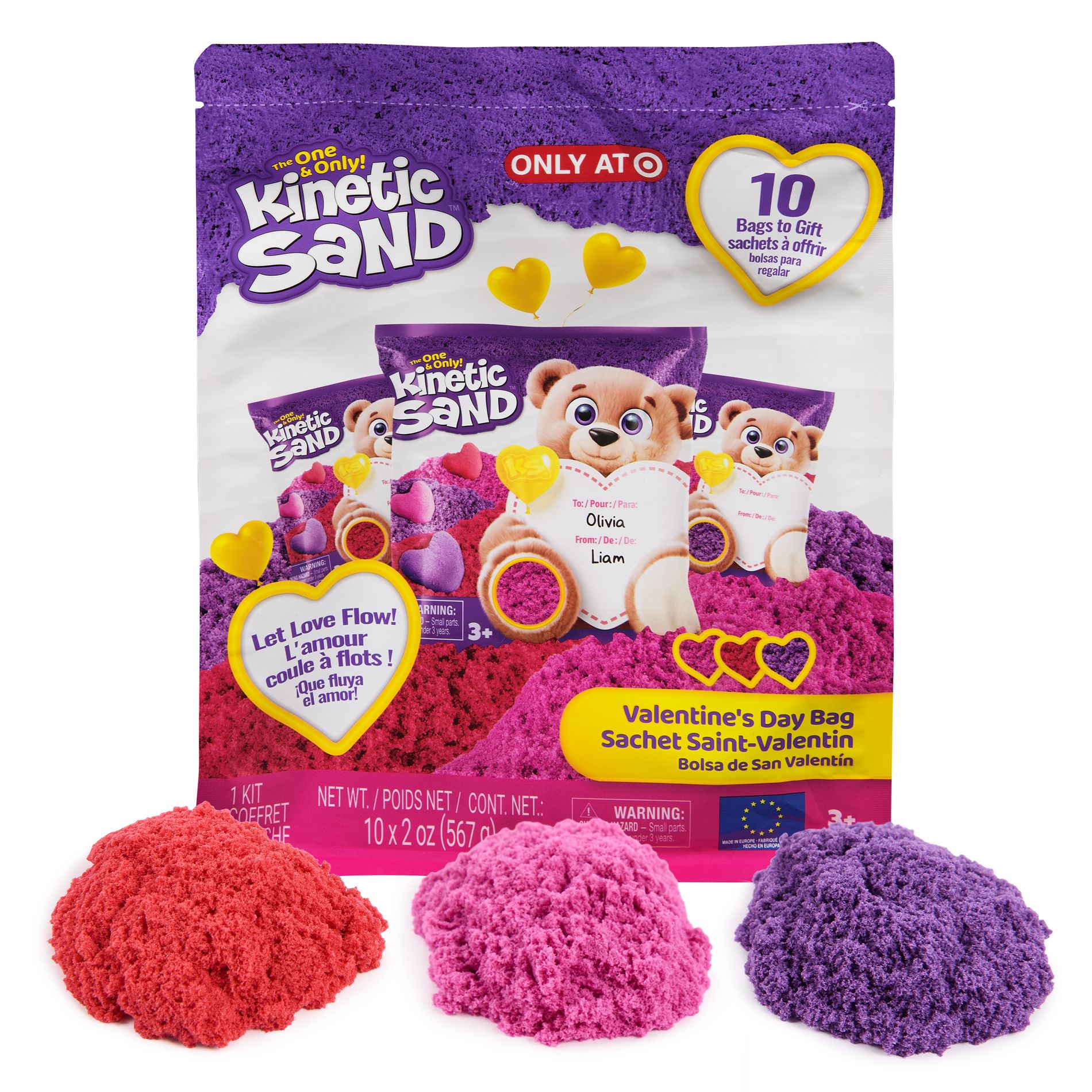 Kinetic Sand Valentine's Day Bag with 10 Pouches