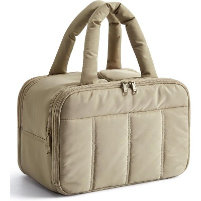 Travel Toiletry Bag, Puffy Large Toiletry Bag for Women, Lightweight Cosmetic Makeup Bag Organizer with Handle