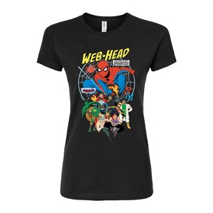 Women's - Marvel - Friendly Neighborhood Spider-Man Web Head Fitted Graphic T-Shirt - 1 of 3