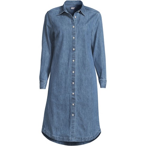 Allegra K Women's Jean Chambray Summer Casual Button Down Denim Dresses Sky  Blue X-Large