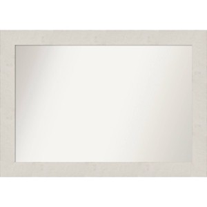 42" x 30" Non-Beveled Rustic Plank White Wall Mirror - Amanti Art: Modern Rectangular, Includes Mounting Hardware - 1 of 4