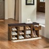 Storage Bench, Entryway Bench with Cushion, Drawer and Open Compartments, Bench with Storage, for Living Room, Bedroom, Closet - 3 of 4