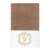 Linum Home Textiles 100% Turkish Cotton MONICA Gold Thread 2PC Embellished Hand Towel Set - 2 of 3