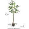 SEVOBAL Artificial Plants 120CM Money Tree Pre-Potted Faux Pachira Macrocapa for Feng Shui Home Decor, Green, 23.6"*19.7"*47.2" - 2 of 4