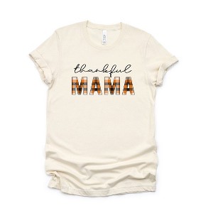 Simply Sage Market Women's Thankful Mama Plaid Short Sleeve Graphic Tee - 1 of 4