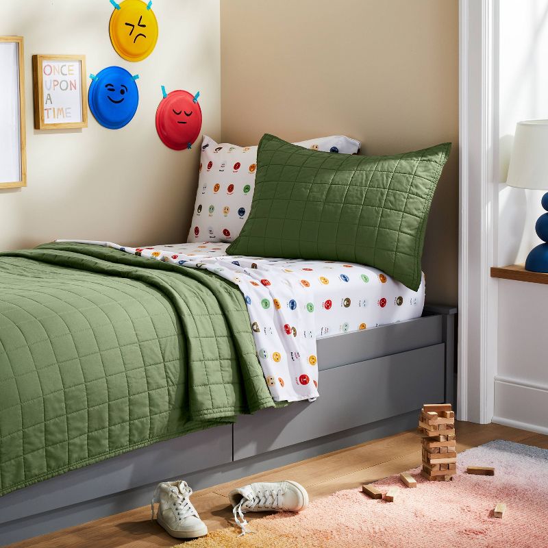 Box Stitch Microfiber Kids' Quilt - Pillowfort™, 4 of 12