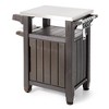 Keter Unity 40 Gallon Stainless Steel Top Grilling Bar Cart with Brightwood 120 Gallon Plastic Outdoor Furniture Storage Deck Box, Brown - 2 of 4