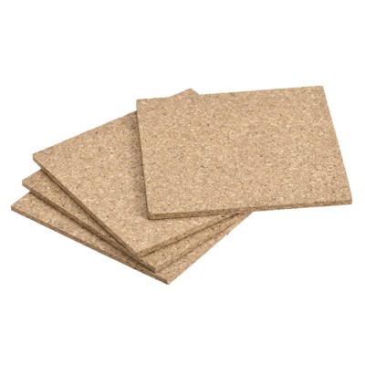 Unique Bargains Cork Heat Resistant DIY Tableware Square Coasters 4 Pcs