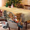 Christmas Tablecloth with Santa, Reindeer and Snowman Designs, Dustproof Dining Table Cover for Festive Holiday Decor - 2 of 4