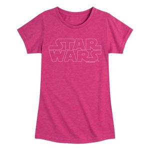Girls' - Star Wars - Logo Outline Fitted Short Sleeve Graphic T-Shirt - 1 of 3