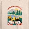 Women's - Disney - Coffee And Camping Lightweight French Terry Wide Neck Long Sleeve Shirt - 2 of 4