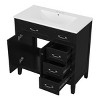 ChicFurnit Bathroom Storage Cabinets Bathroom Floor Storage Cabinet Functional Bathroom Cabinet with Drawer for Bathroom, Black, 36.02"*18.31"*35.7" - 4 of 4