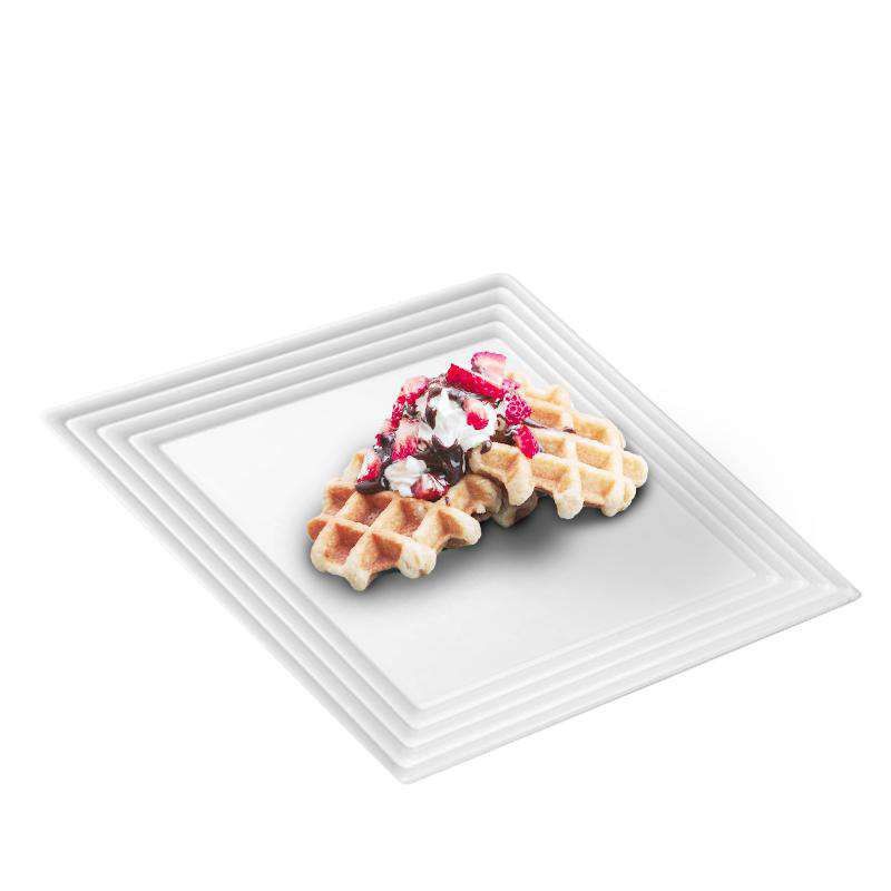 Smarty Had A Party 12" x 12" White Square with Groove Rim Plastic Serving Trays (24 Trays), 4 of 5