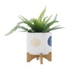 VisioGear 2PCS Round Planter with Stand, Plant Pots for Living Room, Bedroom, White, 7.75"*7.75"*10.5" - 4 of 4