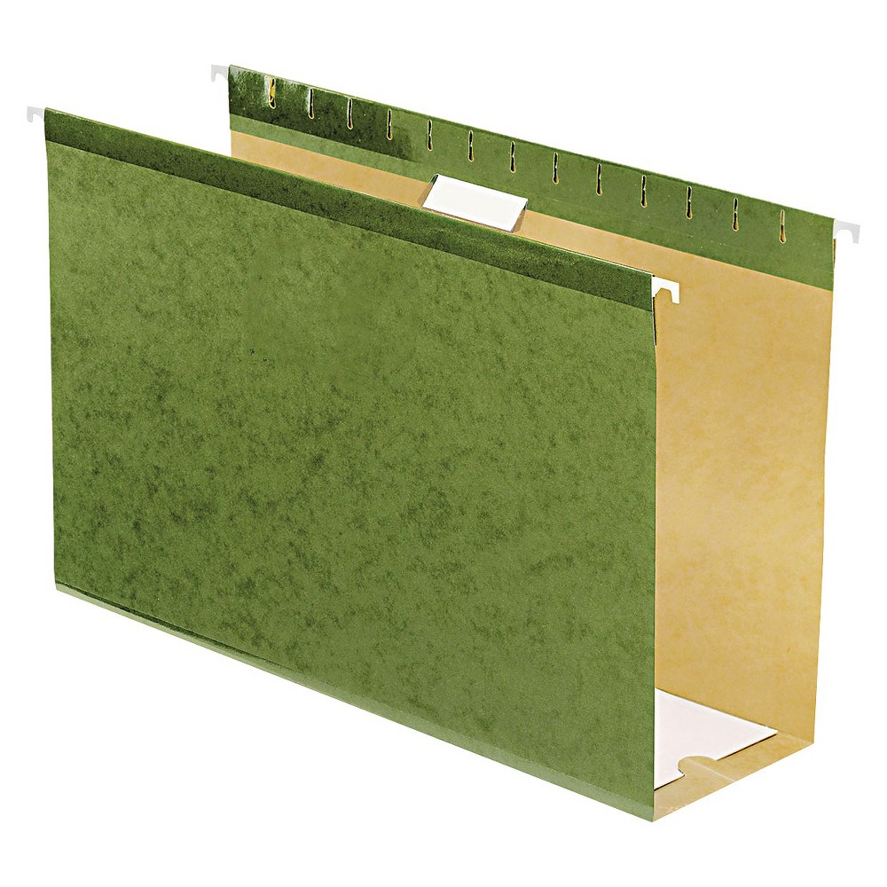 4" Hanging File Folder, Kraft, Legal, Green
