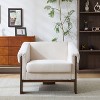 Lirago,Mid-Century Modern Accent Chair with Beige Fabric, Deep Cushions & Wide Armrests-Retro Elegance for Living Room & Office - 2 of 4