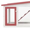 vidaXL Outdoor Large Rabbit Hutch Red and White 80.3"x17.7"x33.5" Wood - 4 of 4