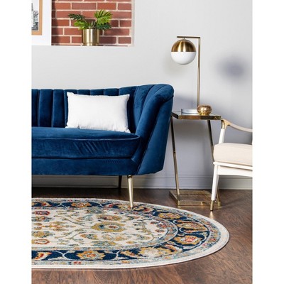 Unique Loom Aurelia Collection Area Rug - Hadrian (5'  x 8' Oval Multi/Black)