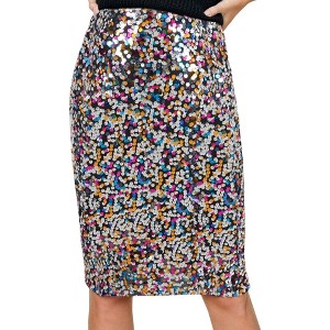 Anna-Kaci Women's Sparkly Sequins Cocktail Midi Skirt - 1 of 4