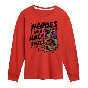 Boys' - Teenage Mutant Ninja Turtles Mutant Mayhem - Heroes In A Half Shell Long Sleeve Graphic T-Shirt - 1 of 3
