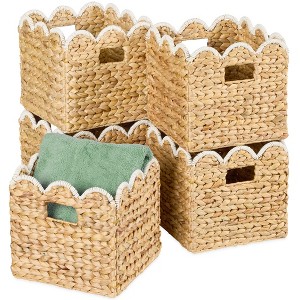 Best Choice Products Scalloped 13 x 13in Hyacinth Storage Basket Set of 5 - 1 of 4