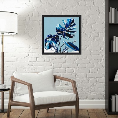 Blue Monstera Tropical Canvas Wall Art Print