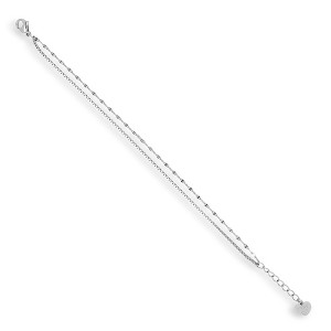 EVRY JEWELS WATERPROOF Gold or Silver Plated Duo Chain Bracelet - 1 of 3