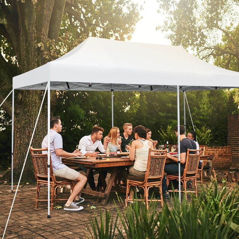 Tangkula 10 x 20FT Patio Pop-Up Folding Canopy Tent UPF 50+ Instant Sun Shelter White, 2 of 10