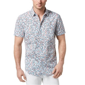 I.N.C International Concepts Mens Infinity Button Up Shirt, White, XX-Large - 1 of 1