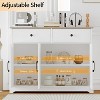 42.5" Farmhouse Buffet Cabinet - Storage Sideboard with Drawers & Adjustable Shelf for Dining Room - 4 of 4