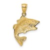 Black Bow Jewelry 14k Yellow or White Gold Bass Pendant, 17mm (5/8 inch) - 3 of 4