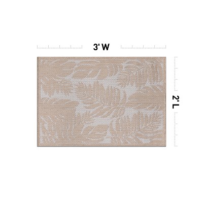 Natural Floral Synthetic Flat Woven 5' x 7' Area Rug