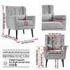 CAVINAS Upholstered Accent Chair with Pillow and Wood Legs,Modern Arm Chair,Padded Lounge Chair for Living Room - 3 of 4