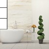 Costway 2Pcs 4FT Artificial Boxwood Spiral Tree W/Realistic Leaves Indoor Outdoor Office - 4 of 4