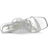 Allegra K Women's Rhinestone Strappy Square Toe Kitten Heel Slide Sandals - 4 of 4
