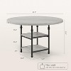 Coucheta 47" Round Dining Table - Farmhouse Style with Storage Shelves & Metal Base, Space-Saving Circle Table - 2 of 4
