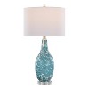 LumiSource Set of 2 Rocca 29" Contemporary Glass Table Lamp in Sapphire Blue/White Glass/Brushed Nickel and White Linen Shade - 3 of 4